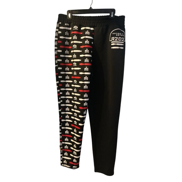 Disney Parks Star Wars Artoo Detoo R2-D2 Jogger Pants Size L Black & Multicolor - Picture 2 of 5